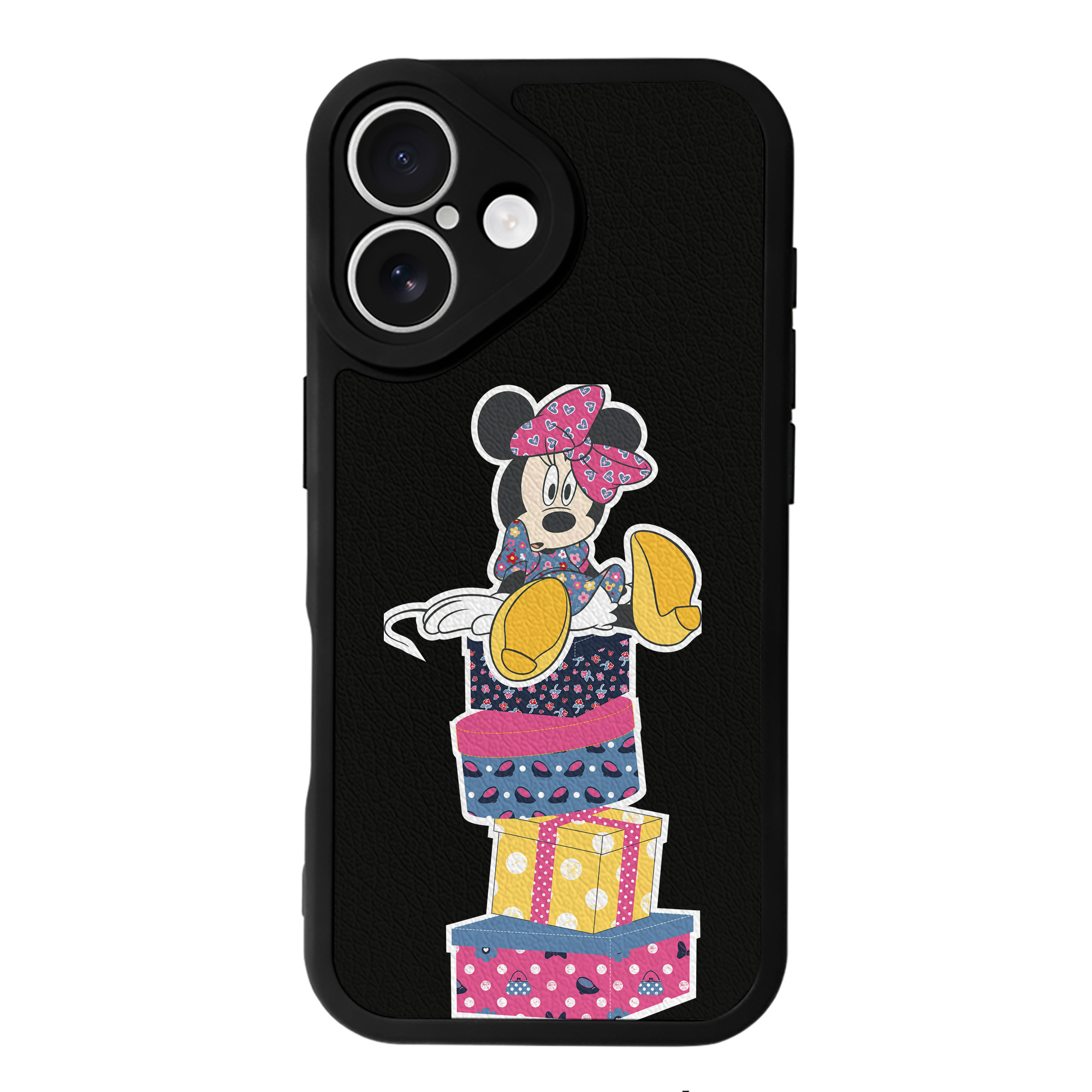 （画像用） ミッキーマウス Mickey Mouse 【iPhone 16シリーズ対応】シリコンスマホケース（レザー調） 材質：シリコン